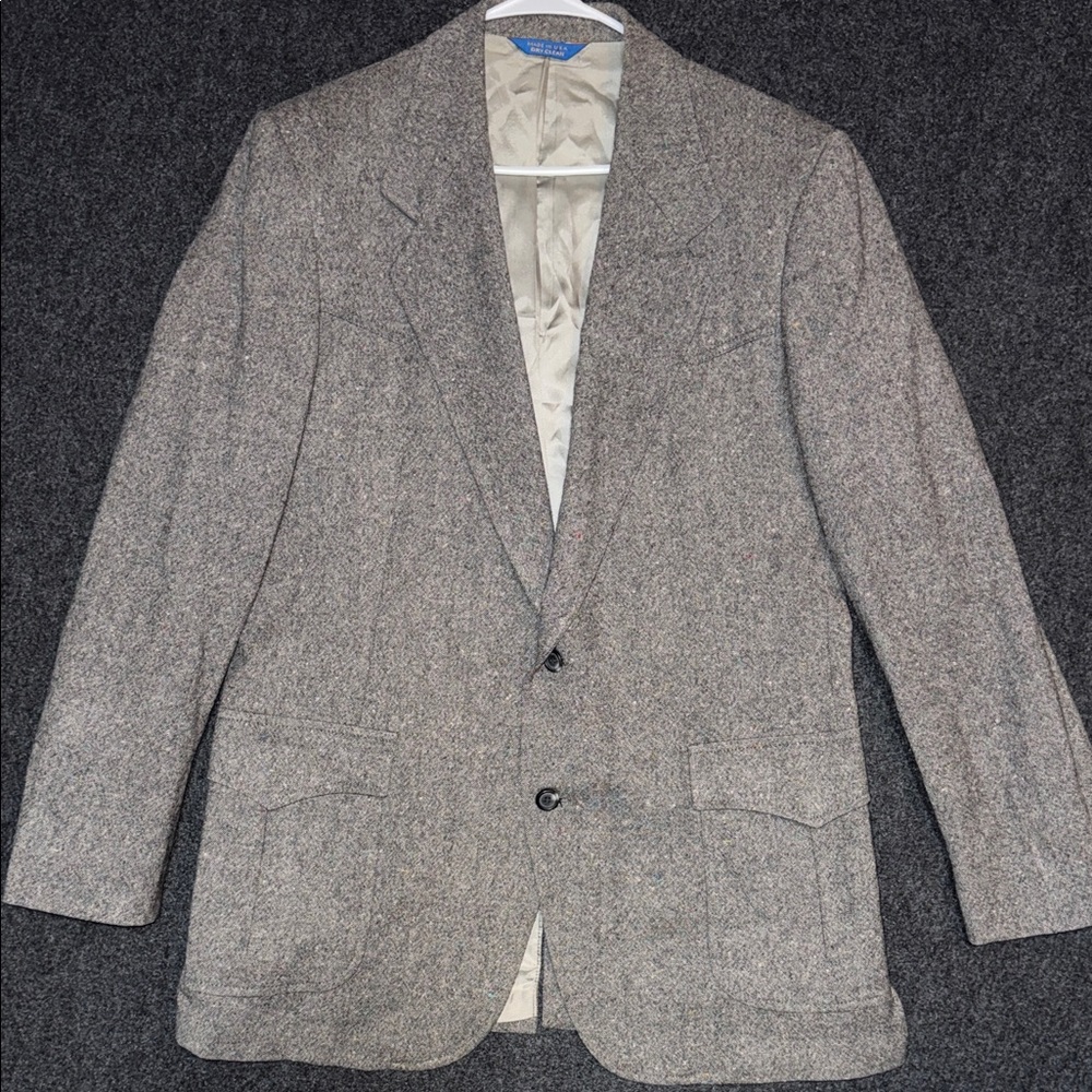 Vintage Pendleton Donegal Tweed Colorful‎ Flexk Charcoal Wool 42L